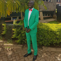 Newinlook Newest Green Elegant Formal Business Prom Suit for Men with Notched Lapel