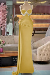 Newinlook Gorgeous Straps Sleeveless Long Mermaid Evening Dress With Tassels