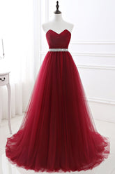 Newinlook Sweetheart Burgundy Evening Dress Long