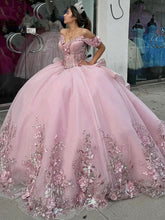Off-Shoulder Pink Tulle Quinceanera Dress with Floral Appliques & Beaded Ruffles Perfect for Sweet 16 & Graduation Galas