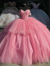 Off-Shoulder Ball Gown Sweetheart Corset with Beaded Tulle Skirt for Quinceanera & Formal Events