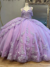 Lilac Off-Shoulder Ball Gown Tiered Tulle Ruffles with Lace Applique & Beaded Details for Quinceanera Sweet 16 or Princess-Themed Parties