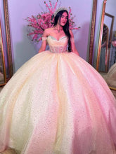 Off-Shoulder Beaded Tulle Ball Gown Princess Quinceanera & Sweet 16 Party Dress