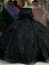 Off-Shoulder Ball Gown with Floral Appliques Beaded Bow & Tiered Tulle Skirt Perfect for Quinceanera or Sweet 16