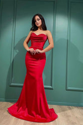 Newinlook Red Sweetheart Mermaid Sleeveless Evening Dress With Beadings