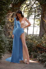 Newinlook White Asymmetric V-Neck Jumpsuit Distinctive Women's Party Jump Suit