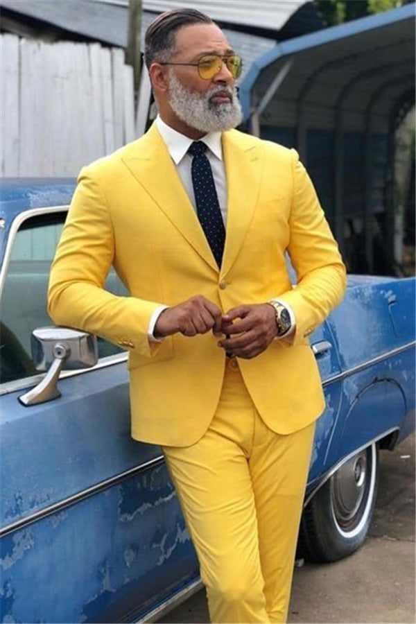 Newinlook Party Prom Yellow Suit - Peaked Lapel, On Sale for Man