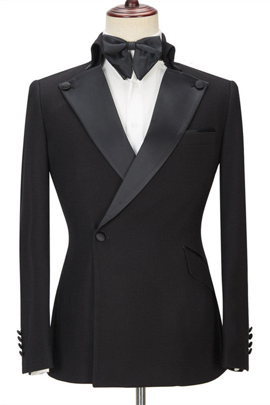 Newinlook Elegant Black Ring Bearer Suit with Peaked Lapel
