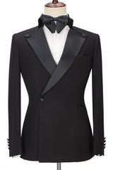 Newinlook Elegant Black Ring Bearer Suit with Peaked Lapel