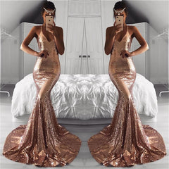 Newinlook Sleeveless V-Neck Sequins Evening Dress