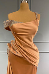 Newinlook Long Mermaid Off-The-Shoulder Ruffles Evening Dress With Beads