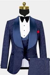 Newinlook Navy Blue Groomsmen Suit - Three Pieces Tux, On Sale