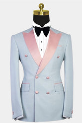 Newinlook Chic Double-Breasted Wedding Suit with Peaked Lapel for Men’s Parties