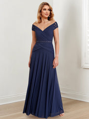 Floor-Length Off-the-Shoulder Mother of the Bride A-Line/Princess Dresses