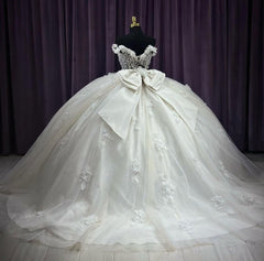 Exquisite Off-Shoulder Ball Gown with Floral Appliques & Beaded Tulle Quinceanera & Sweet 16 Formal Evening Dress