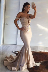 Newinlook Mermaid Dark Green Evening Dress Off-The-Shoulder