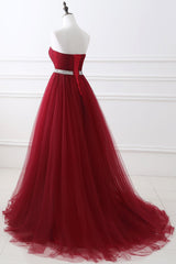 Newinlook Sweetheart Burgundy Evening Dress Long