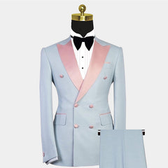 Newinlook Chic Double-Breasted Wedding Suit with Peaked Lapel for Men’s Parties