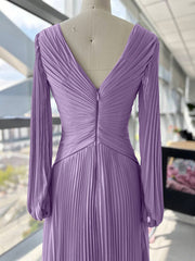 Plus Size V-Neck A-Line Princess Gown for the Mother of the Bride with Ruched Detail