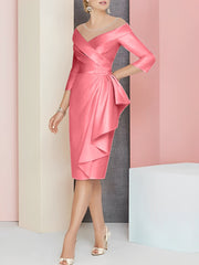 Elegant Knee-Length V-Neck Sheath/Column Mother of the Bride Dresses