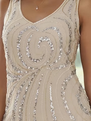 V-Neck Ankle-Length Sheath/Column Mother of the Bride Dresses with Sequins & Jacket