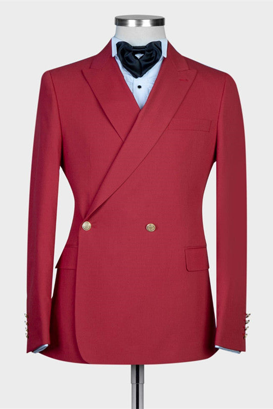 Newinlook Handsome Red Summer Wedding Suit with Peaked Lapel for Men
