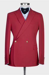 Newinlook Handsome Red Summer Wedding Suit with Peaked Lapel for Men