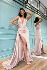 Newinlook Mermaid Dark Green Evening Dress With Slit