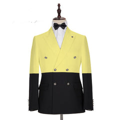 Newinlook Shining Yellow Double-Breasted Summer Wedding Suit
