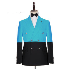 Newinlook Elegant Best-Fit Blue Double-Breasted Formal Suit for Prom