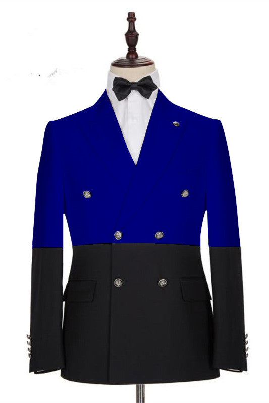 Newinlook Elegant Royal Blue Double-Breasted Tuxedo Suit for Wedding