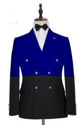Newinlook Elegant Royal Blue Double-Breasted Tuxedo Suit for Wedding