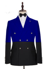 Newinlook Elegant Royal Blue Double-Breasted Tuxedo Suit for Wedding