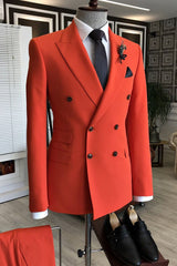 Newinlook Gentle Red Party Suit with Peaked Lapel and Double Breasted Gentle for Prom