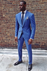 Newinlook New Arrival Royal Blue Men's Summer Wedding Suit, 2 Pieces with Peaked Lapel