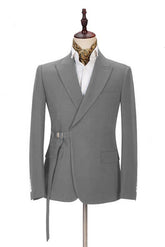 Newinlook Stylish Dark Gray Tuxedo for Wedding with Buckle Button