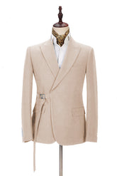 Newinlook Gentle David Beckham Champagne Royal Wedding Suit with Buckle Button