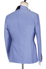 Newinlook Modern Blue Best-Fit Business Prom Suit with Peaked Lapel for Men