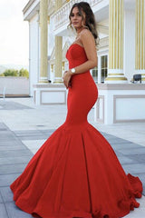 Newinlook Mermaid Red Sweetheart Long Evening Dress