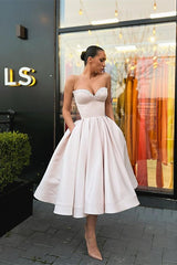 Newinlook Sleeveless Sweetheart Short Evening Dress Beading With Pockets