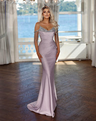 Newinlook Elegant Spaghetti-Straps Evening Dress Mermaid Long With Tassels Sequins