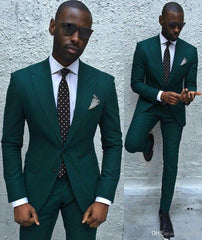 Newinlook Classic Dark Green Peaked Lapel Formal Dinner Suit for Men