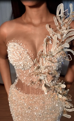 Beautiful Sweetheart Long Mermaid Sequins Formal Dresses With Slit