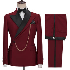 Newinlook New Red Prince Evening Suit with Peaked Lapel