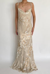 Spaghetti Strap Sleeveless Long Mermaid Formal Dress With Appliques