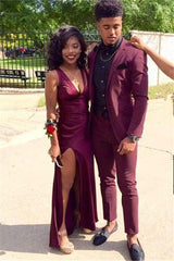 Newinlook Burgundy Casual Prom Party Suit - 2 Pieces for Man