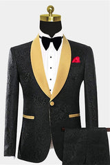 Newinlook Black One Button Groom and Groomsmen Suits - Two Pieces