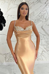 Newinlook Spaghetti-Straps Sweetheart Evening Dress With Sequins Mermaid