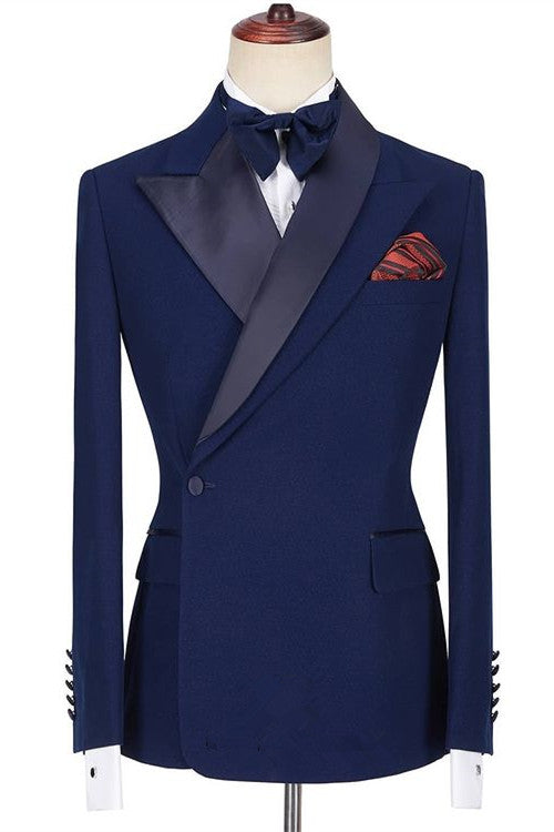 Newinlook Fashionable Dark Navy Formal Dinner Suit with Peaked Lapel