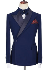 Newinlook Fashionable Dark Navy Formal Dinner Suit with Peaked Lapel